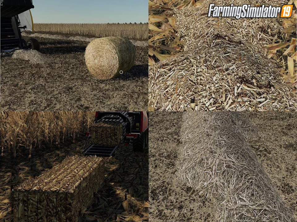 Corn & Soybean Straw Bales Textures v1.0 for FS19