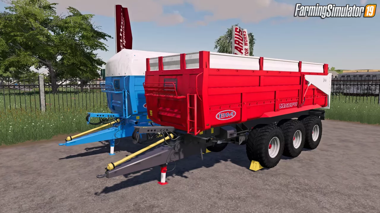 Trailer MAUPU TDM 7632 ORIGINE Red + Blue v1.0 for FS19