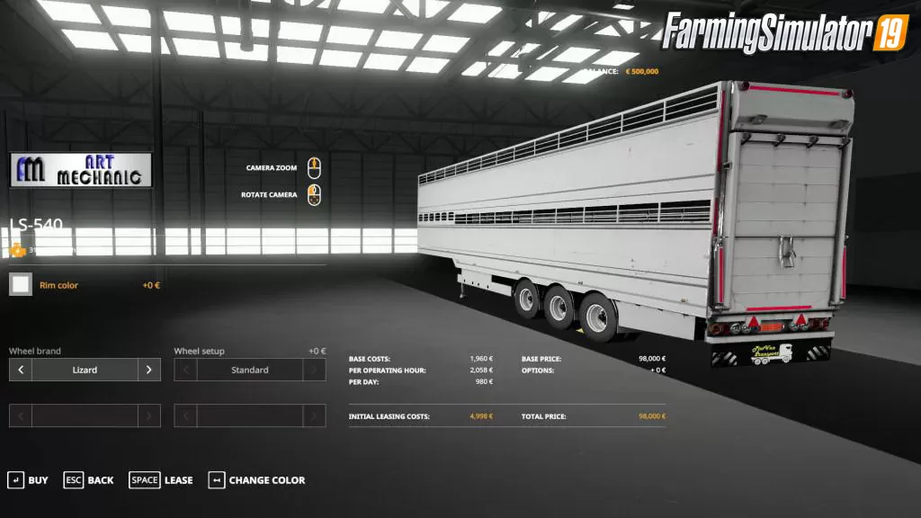 Trailer ArtMechanic LS-540 v1.0 for FS19