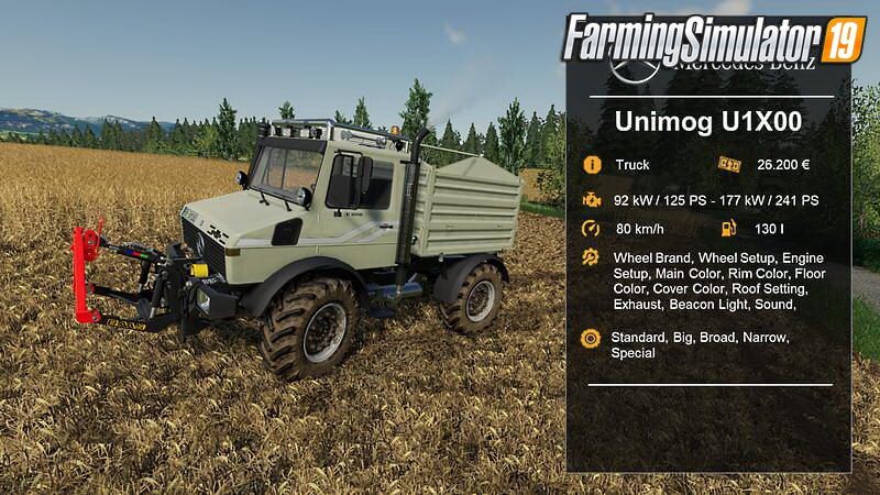 Unimog U1200, U1400, U1600 v1.1 for FS19