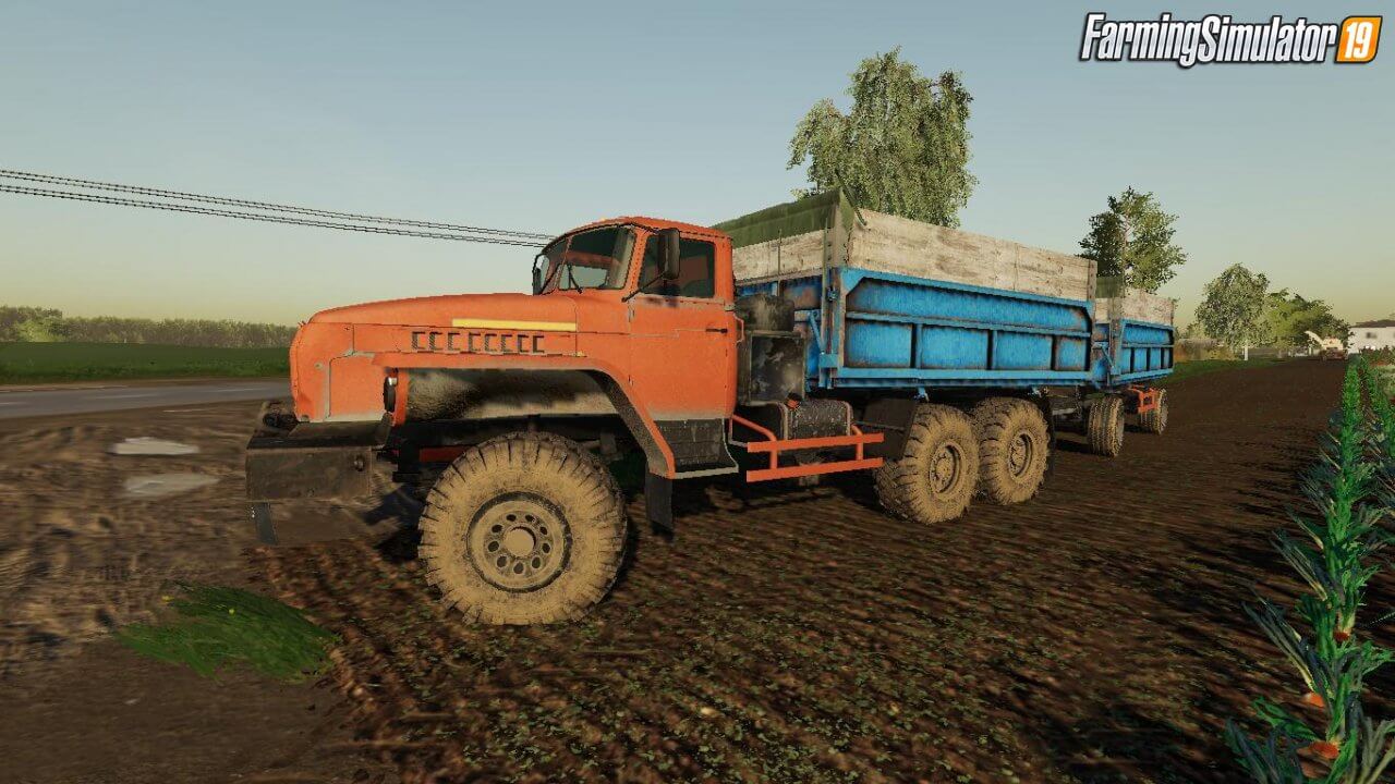 Ural 4320 Selhoz + Trailer v1.0 for Farming Simulator 19