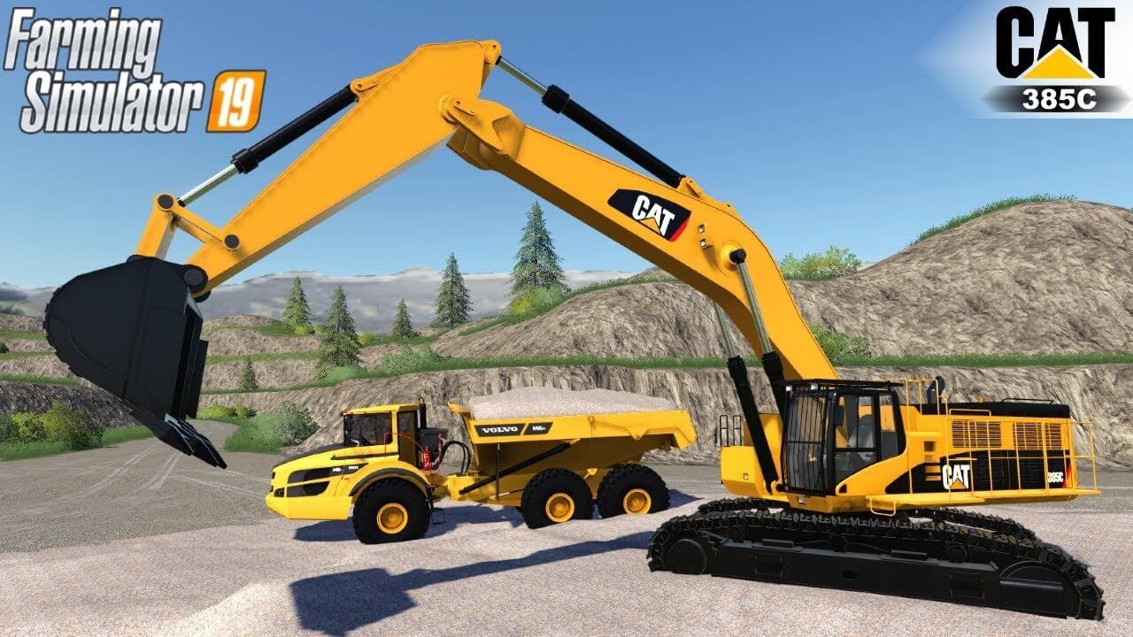 Caterpillar 385C Large Excavator - Farming Simulator 19