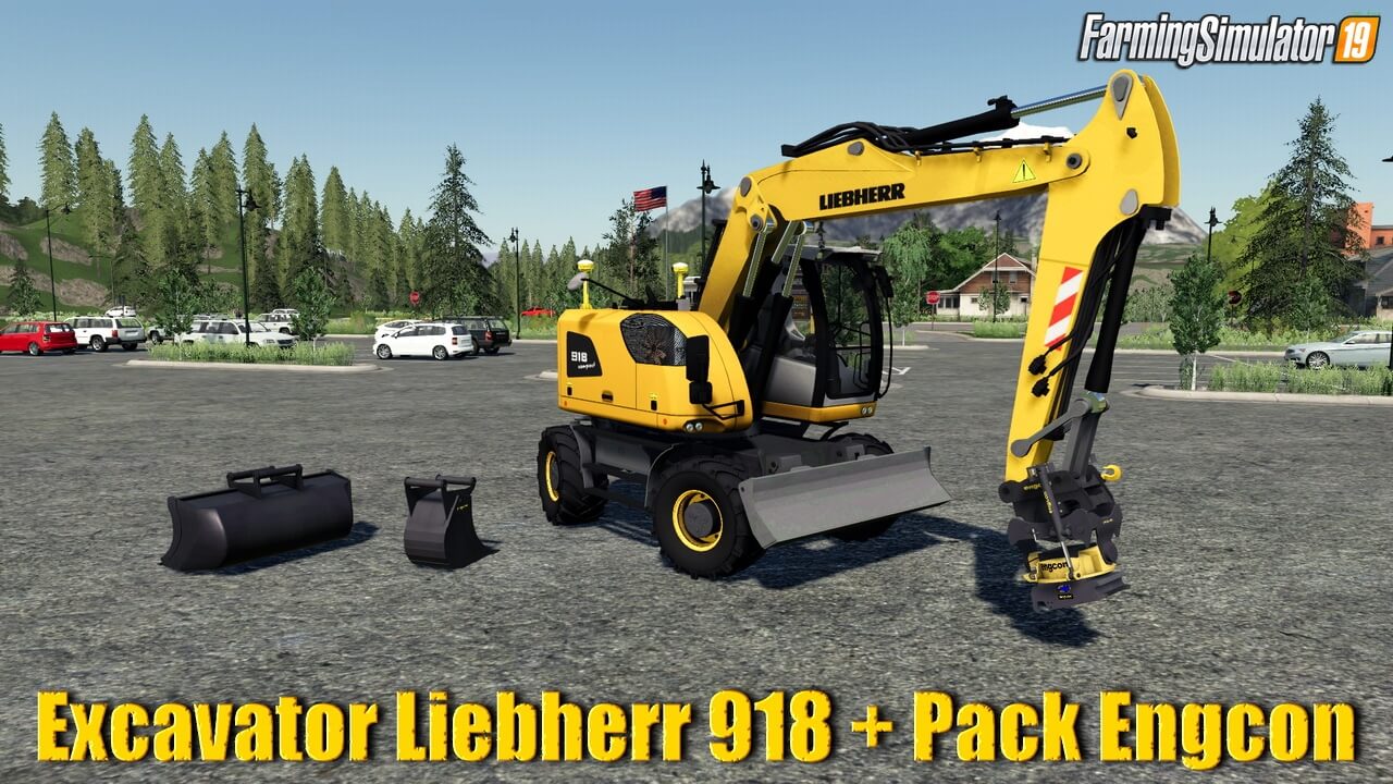 Excavator Liebherr 918 + Pack Engcon v2.0 for FS19