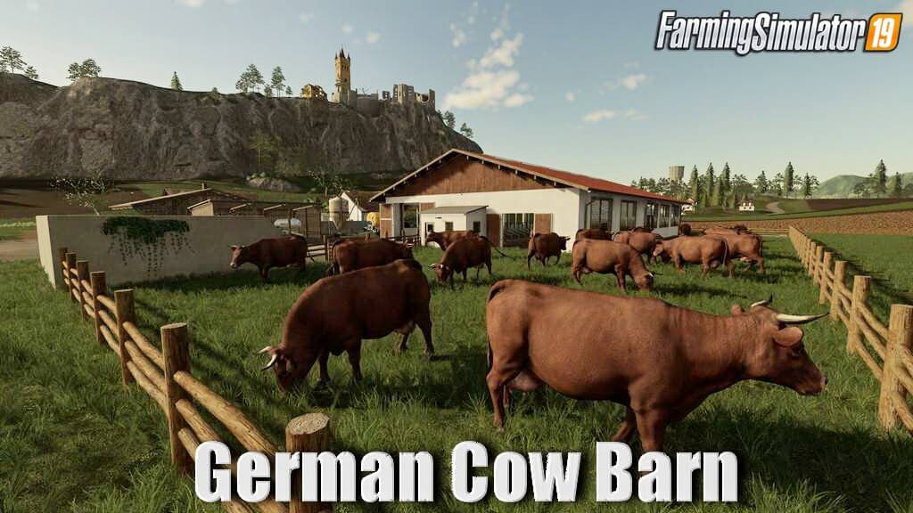 German Cow Barn v1.2 for Farming Simulator 19