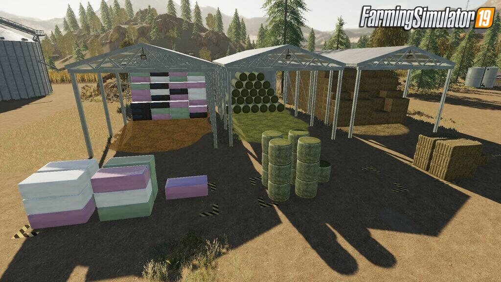 Bale Storage Sheds v1.0.1 for Farming Simulator 19