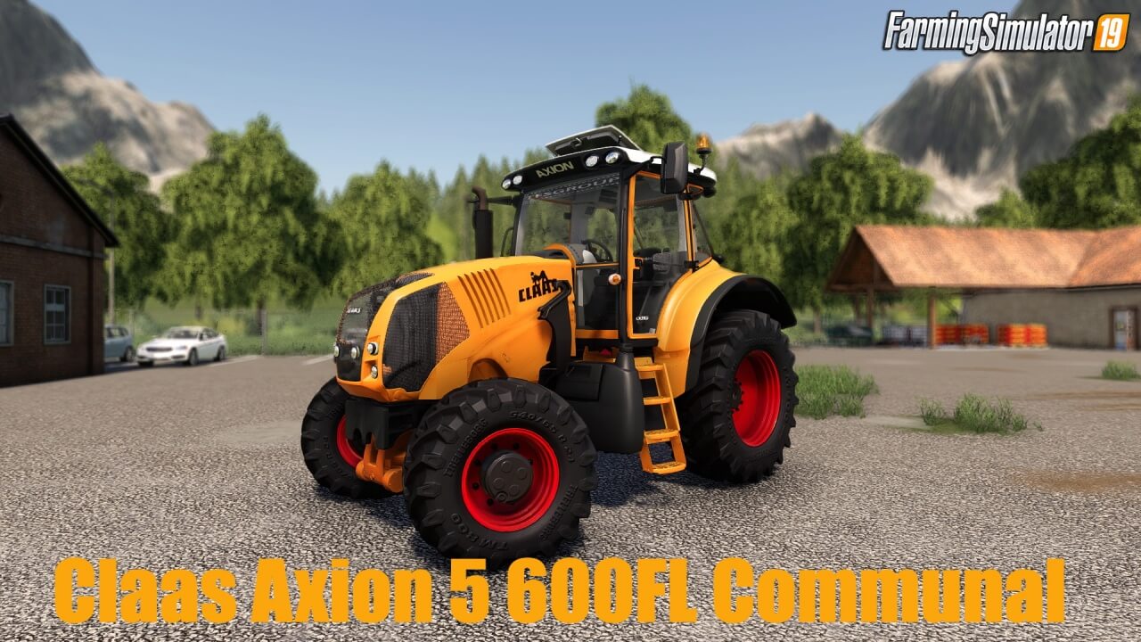 Claas Axion 5 600FL Communal v1.5 for FS19