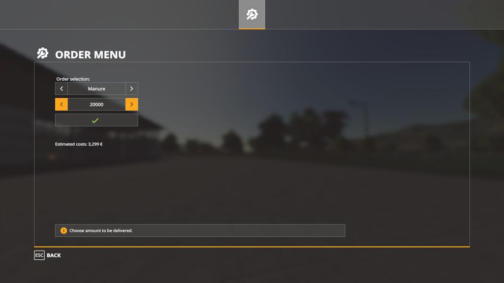 Order Menu Mod v1.0 by HoT online Team for FS19