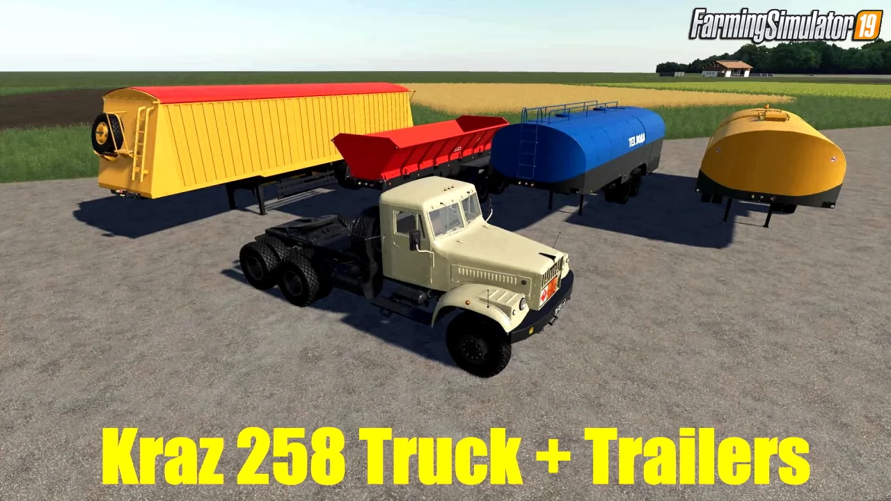 KrAZ 258 Truck + Trailers v2.3.2 for FS19