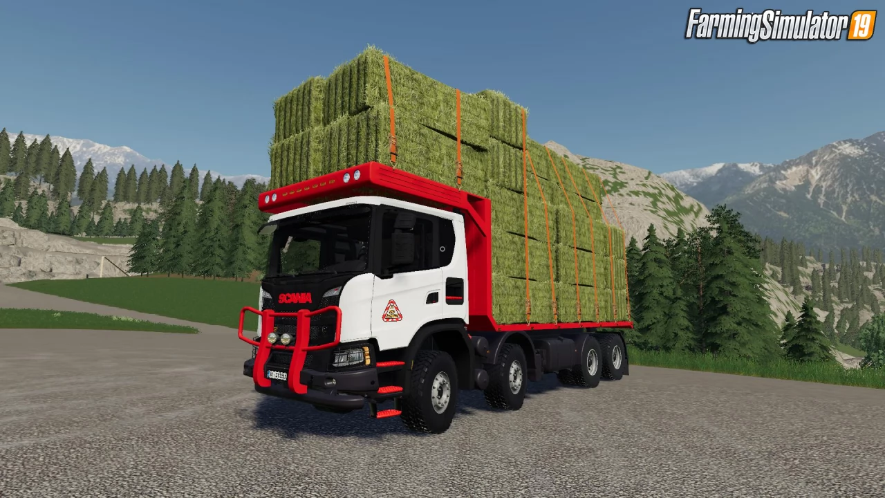 Scania XT 8x8 Flat Bed Truck v1.1 for FS19