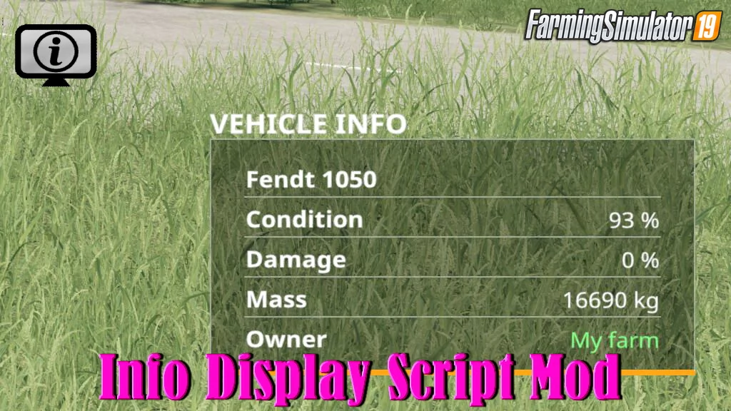 Info Display Script Mod v1.1 for FS19