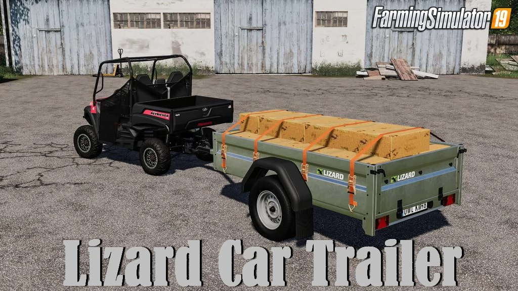 Lizard Car Trailer v1.2 By Kasztan18 for FS19