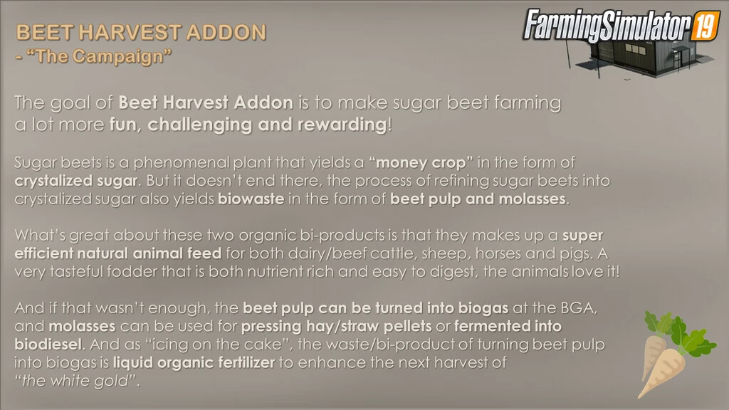 Beet Harvest Addon Mod v1.0.3 for FS19