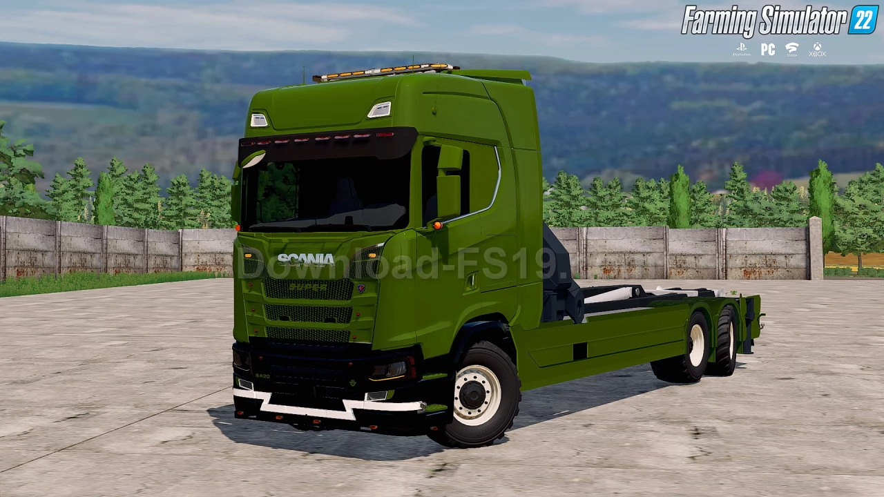 Scania S620 HKL Hooklift and Crane Truck v1.0 for FS22