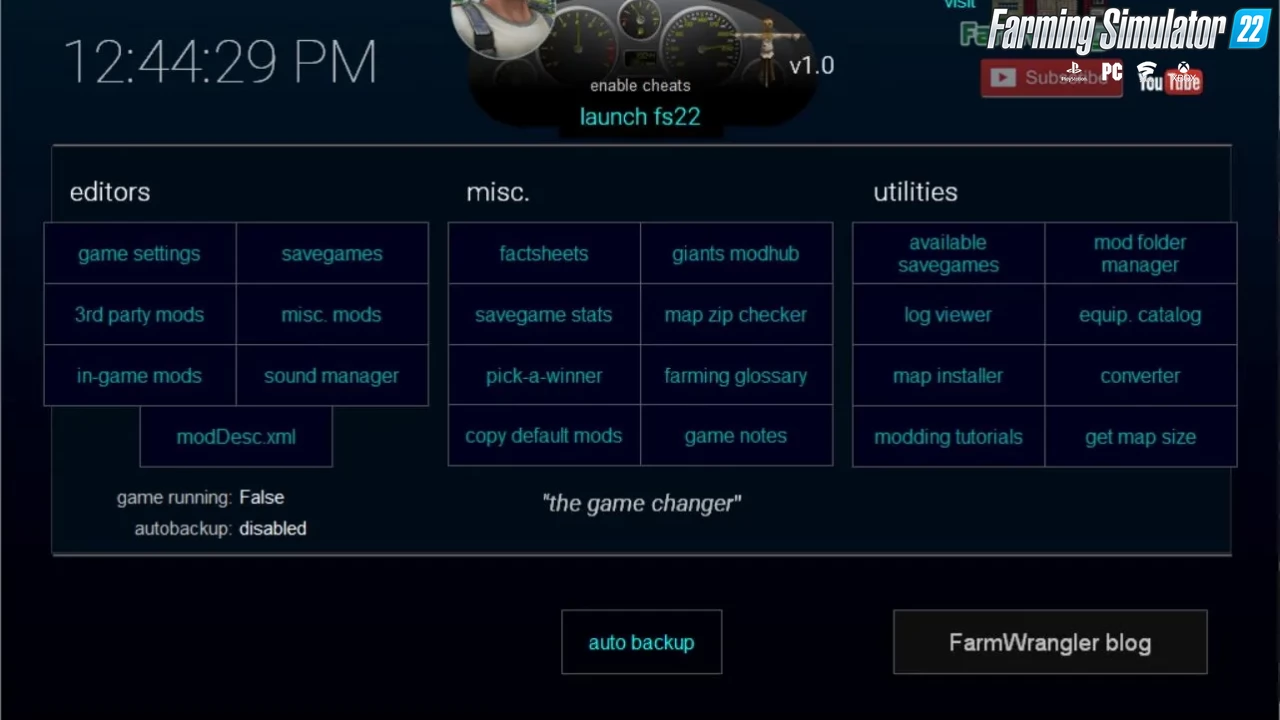 Dashboard Tool Program v1.2 for FS22