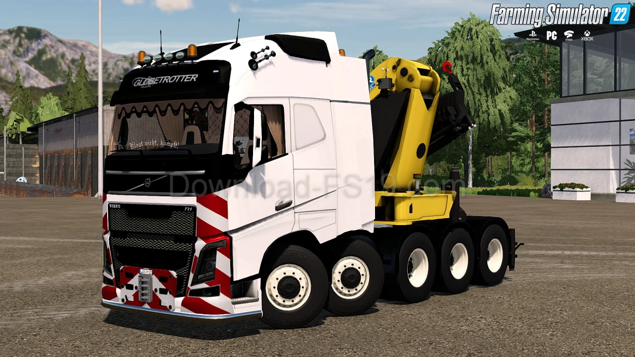 Volvo FH16 750 5 axles Semi Crane Truck v1.0 for FS22