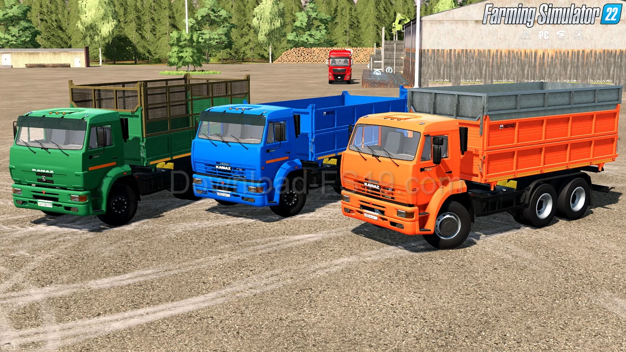 KamAZ 45143 Truck + Trailer Nefaz 8560 v1.6 for FS22