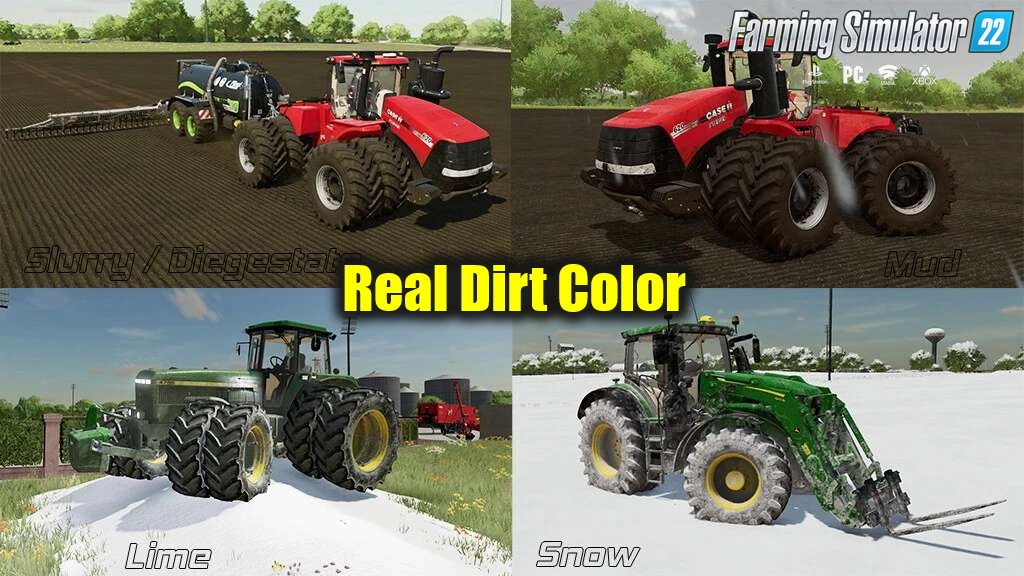 Real Dirt Color v1.2.7 by ViperGTS96 for FS22