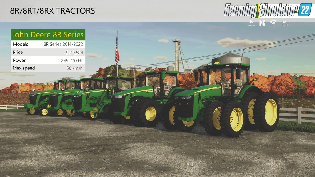 John Deere 8R Series Tractor v1.0.0.1 for FS22