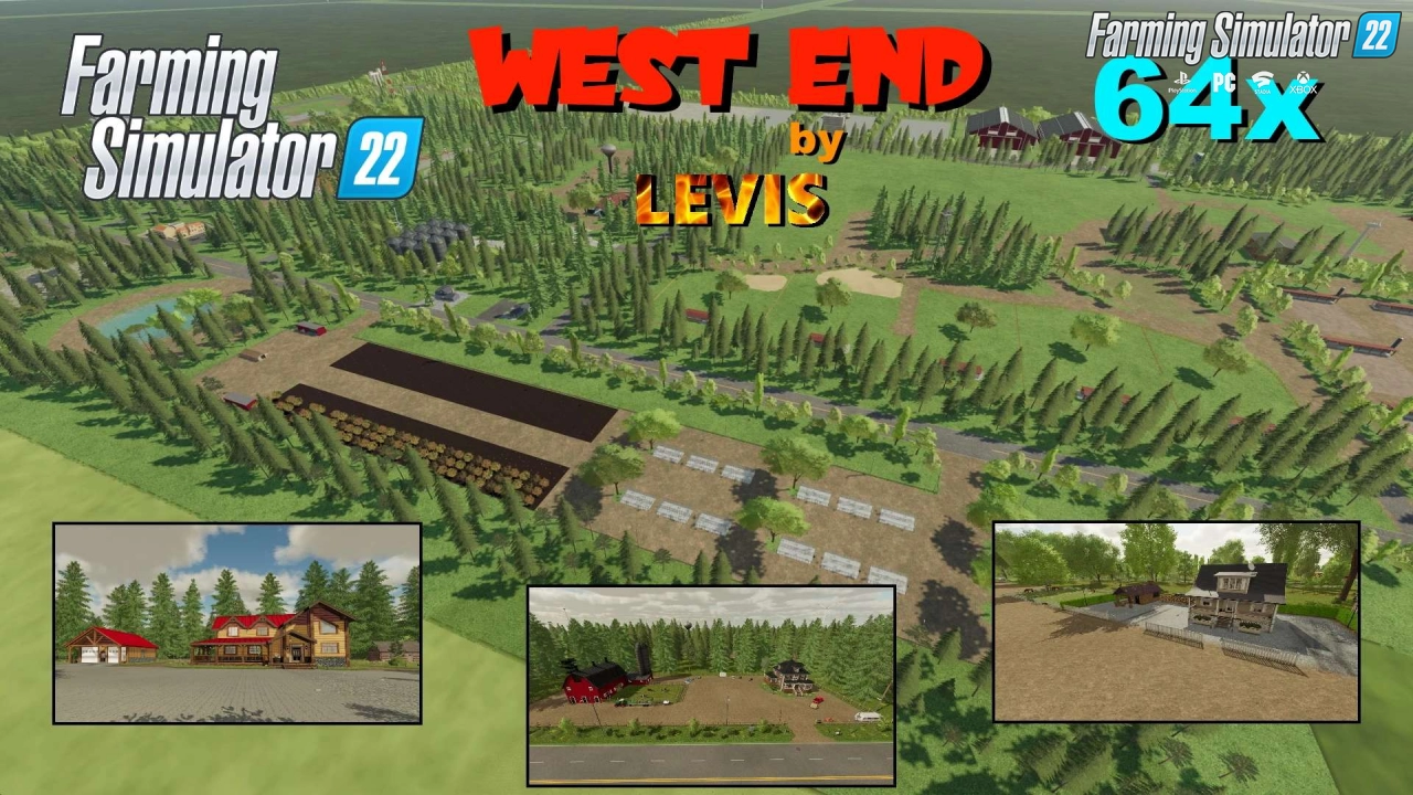 West End 64x Map v2.3.0.4 By Levis for FS22