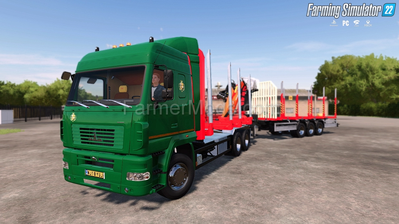 MAZ Forestry Truck + Trailers v1.0.0.2 for FS22