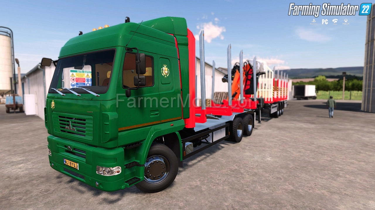 MAZ Forestry Truck + Trailers v1.0.0.2 for FS22
