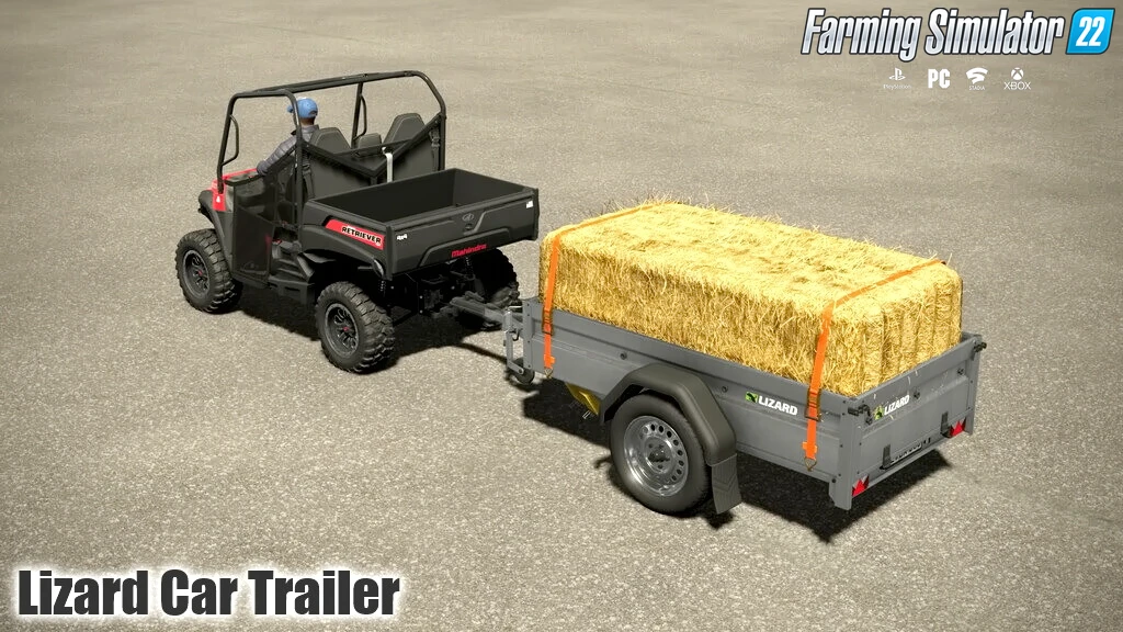 Lizard Car Trailer v1.2.0.1 By Kasztan18 for FS22