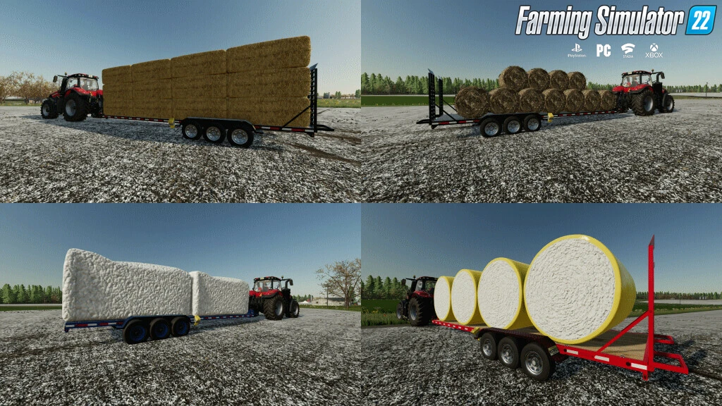 Flatbed Autoloading Bale Trailer v2.0.0.2 for FS22