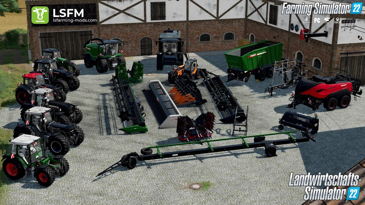 Fendt Pack Tractors + Tools v1.5.1 by RepiGaming for FS22