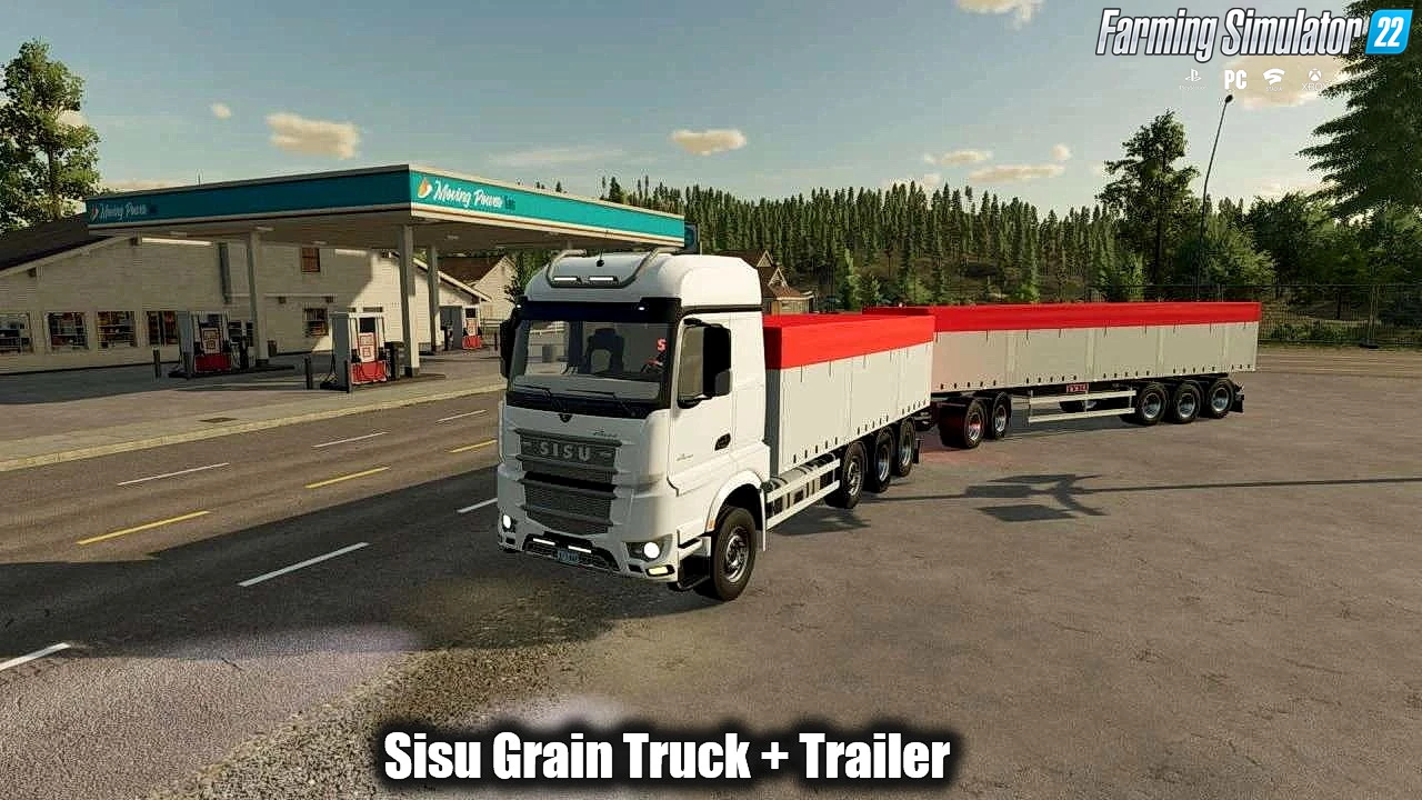 Sisu Grain Truck + Trailer v1.0 for FS22