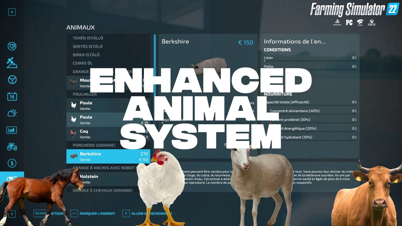 Enhanced Animal System v2.2.1.1 By Chissel for FS22