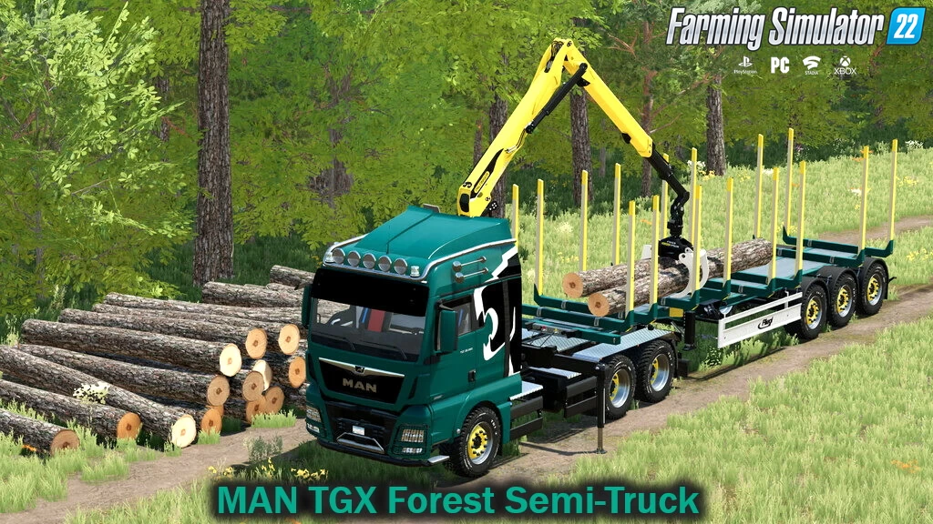 MAN TGX Forest Semi-Truck v2.0.1 for FS22