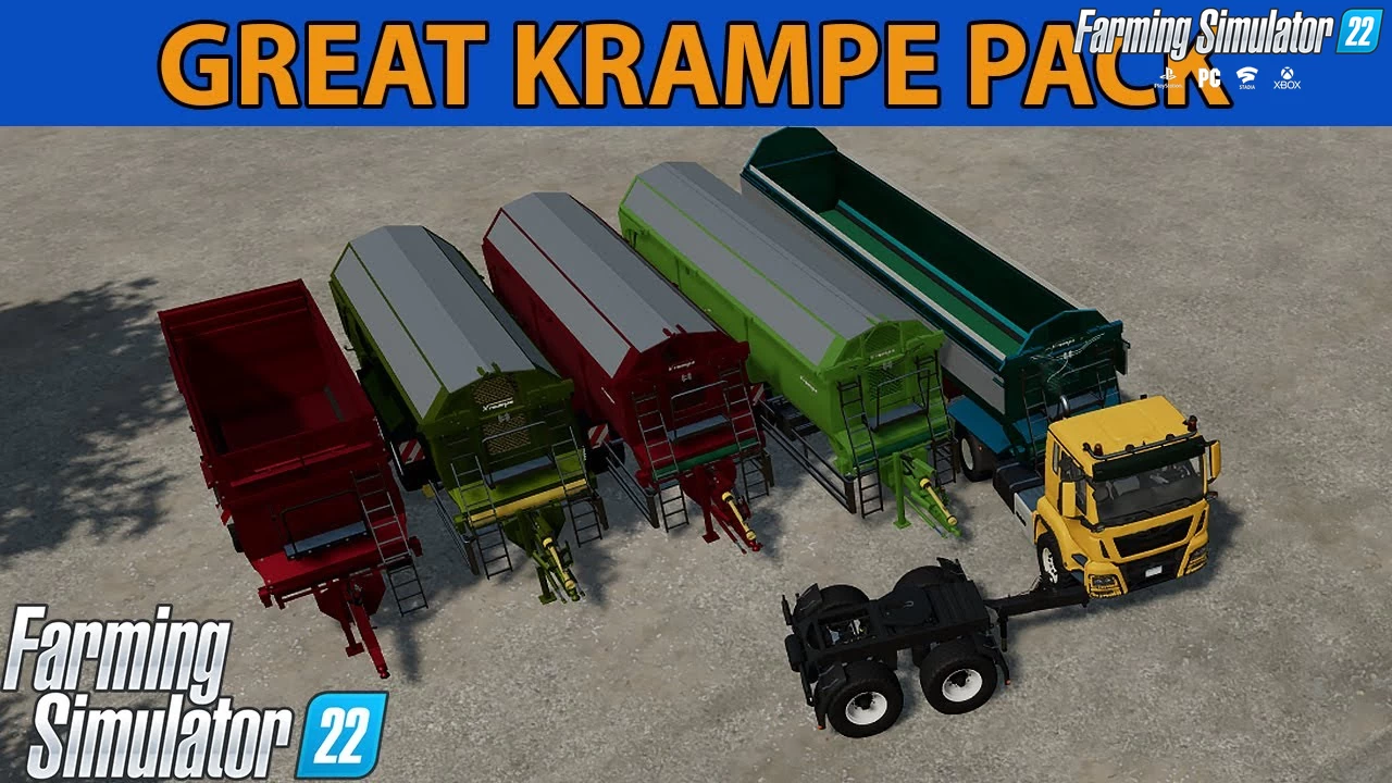 Great Krampe Pack Trailers v3.2 for FS22