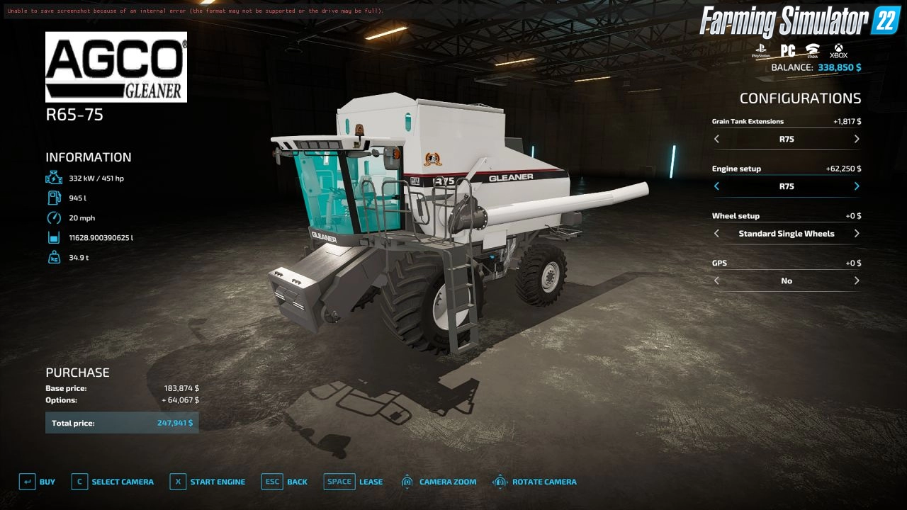 Gleaner R Series v2.3 for FS22