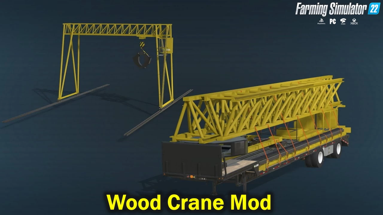 Wood Crane Mod v1.2 for FS22