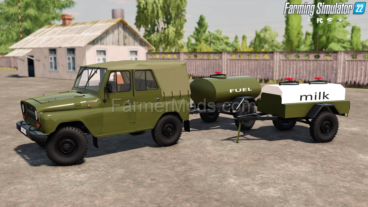 UAZ 469 + Trailers v2.0 for FS22