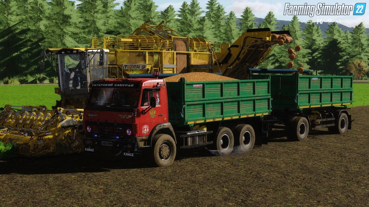 KamAZ 55102 Grain Truck + Trailer v2.0 for FS22