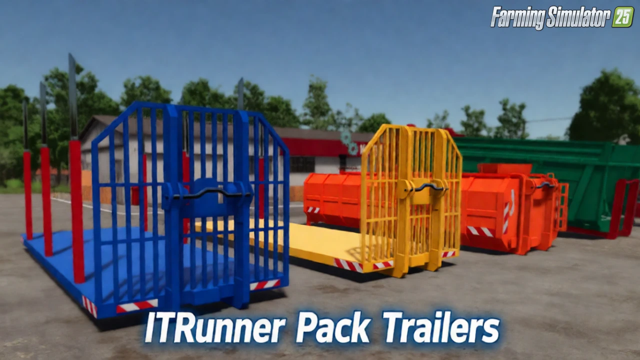 ITRunner Pack Trailers v1.5 By Farm Mods TV for FS25