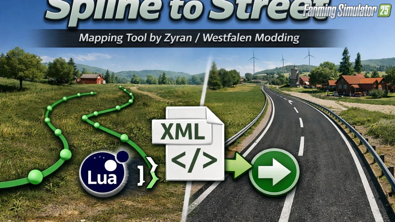 Spline to Street Script Mod v1.2 for FS25